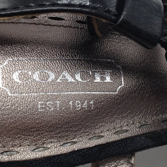 Coach Ladies Heeled Straps with Coach Coins Sz 8B - Picture 7 of 8